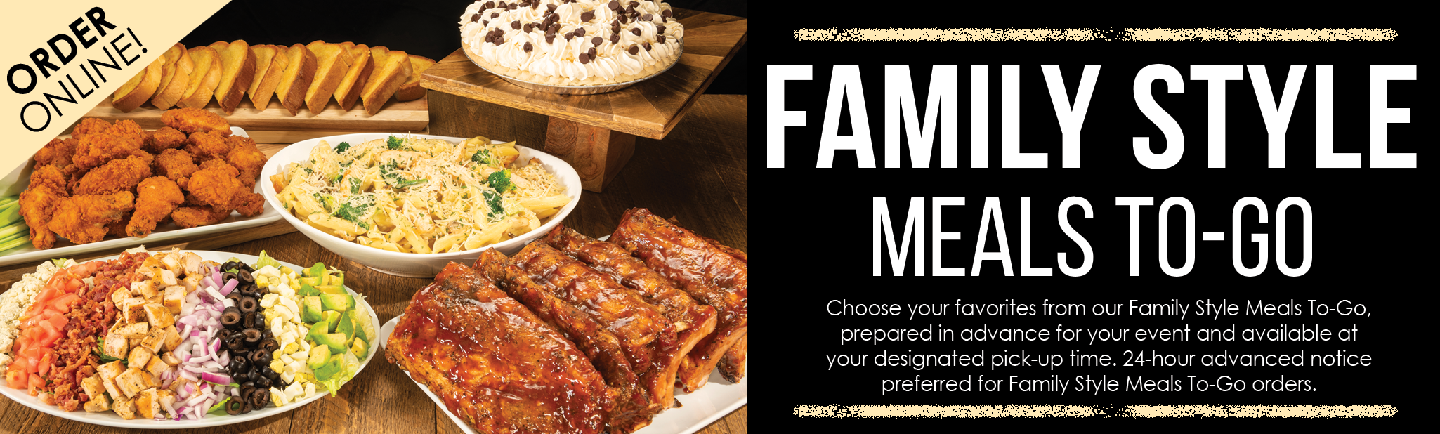 Family style meals to-go